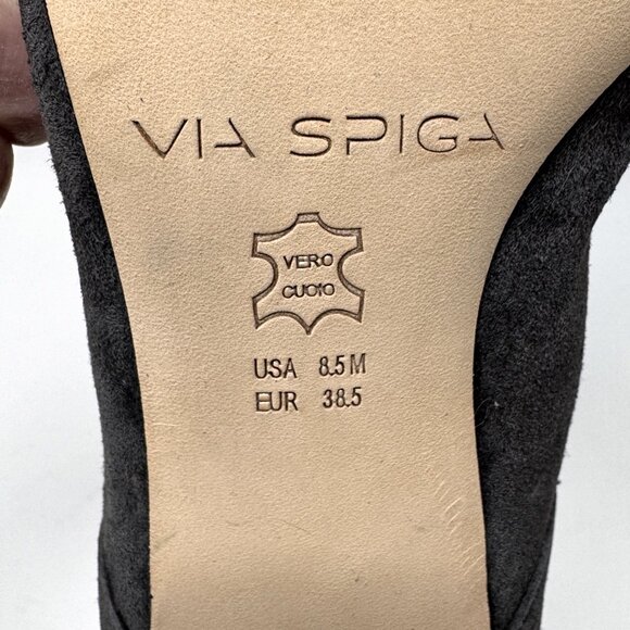 Via Spiga Womens Gray Suede Leather 'Alana' Mary Jane Heel Size 8.5 NEW - Picture 6 of 10
